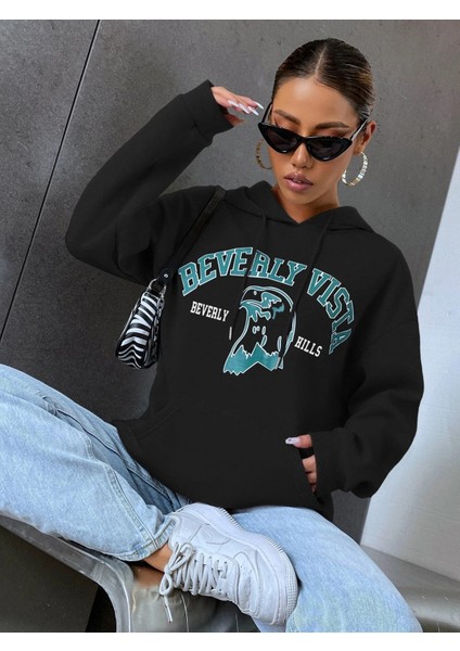 Kadın Beverly Baskılı Oversize Sweatshirt