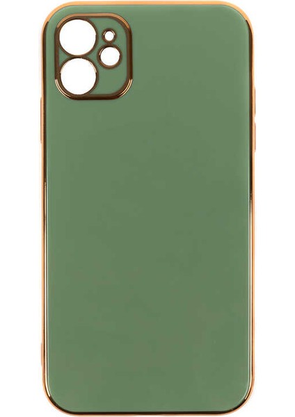Apple iPhone 11 Kılıf Gold Köşeli Renkli Lüx Kapak