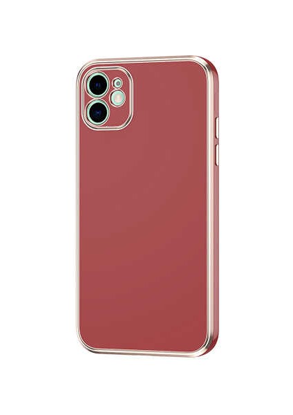 Apple iPhone 12 Kılıf Gold Köşeli Renkli Lüx Kapak