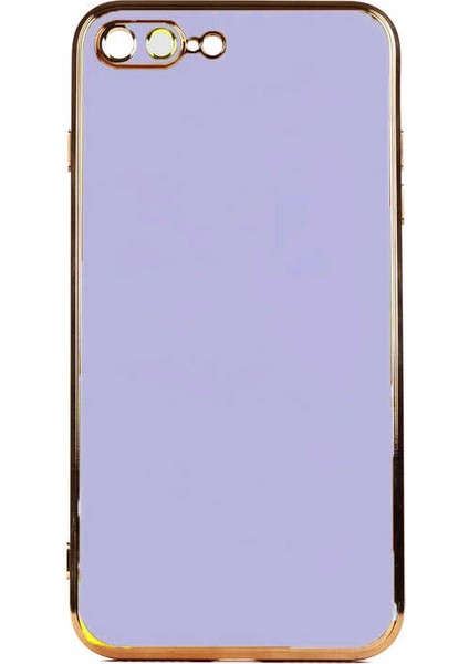Apple iPhone 8 Plus Kılıf Gold Köşeli Renkli Lüx Kapak