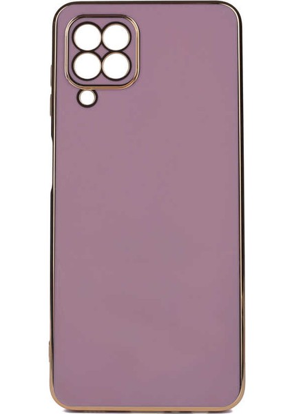 Galaxy M32 Kılıf Gold Köşeli Renkli Lüx Kapak