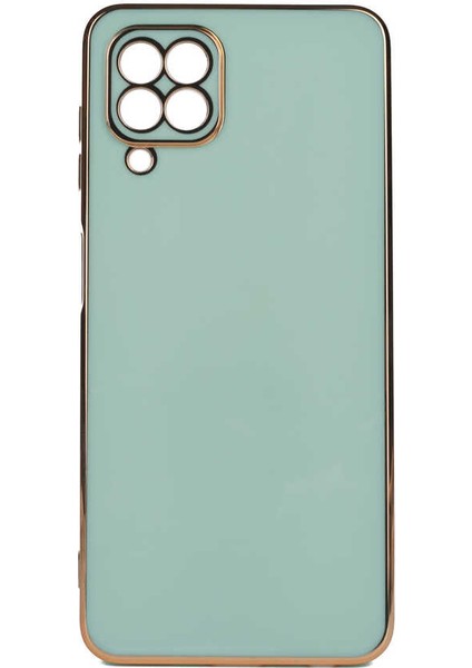 Galaxy M32 Kılıf Gold Köşeli Renkli Lüx Kapak