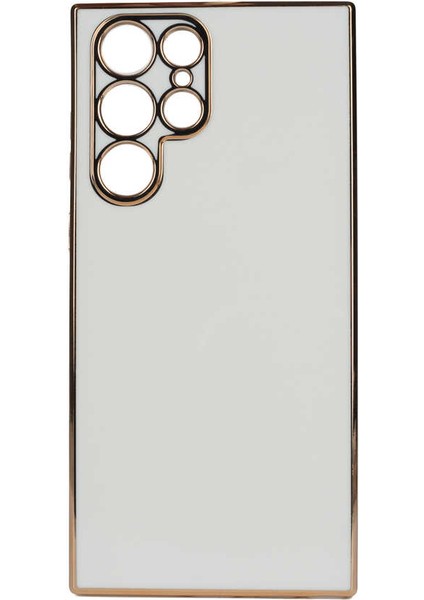 Galaxy S22 Ultra Kılıf Gold Köşeli Renkli Lüx Kapak