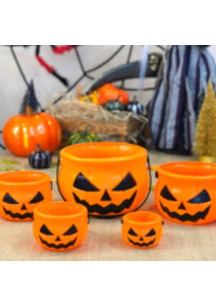 Halloween Balkabağı Şekilli Kova 5'li