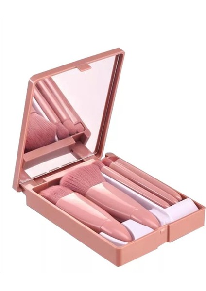 Taşınabilir Aynalı 5'li Makyaj Fırça Seti Profesyonel Allık Dudak Kaş Göz fırsatları