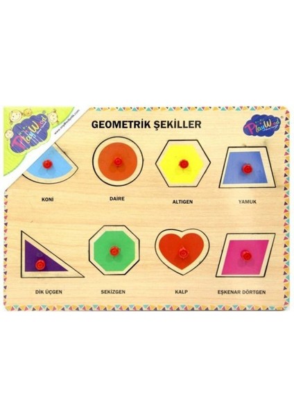 Ahşap Tutmalı Geometrik Puzzle (349)