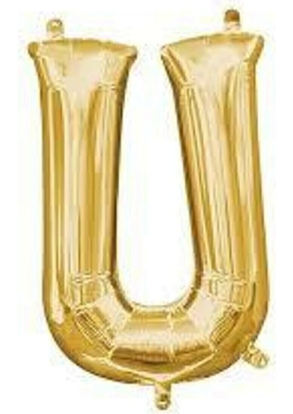 16" Inç 40 cm Folyo Balon Gold Renk '' U '' Harfi