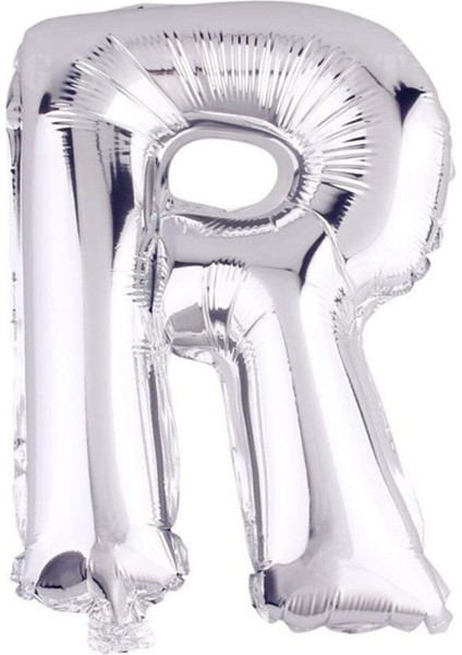 16" Inç 40 cm Folyo Balon Gümüş Renk '' R '' Harfi