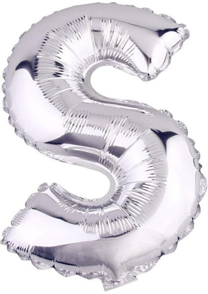 16" Inç 40 cm Folyo Balon Gümüş Renk '' S '' Harfi