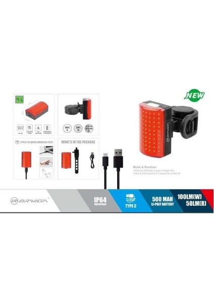 EBL-3355 100 Lümen USB Şarjlı Bisiklet Arka Stop Işık modelleri