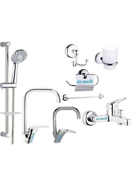 Sürgülü Duş - Lavabo - Mutfak - Banyo Bataryası Musluğu Set Full