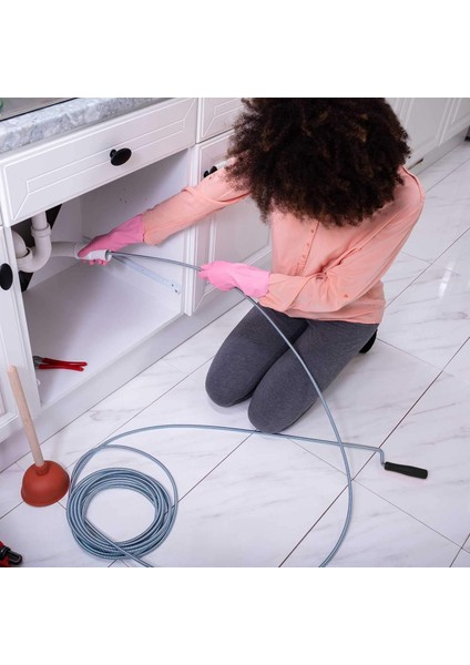 Tıkanmış Lavabo Gider Boru Kanal Açıcı 5 mm Kılavuz Susta fırsatları