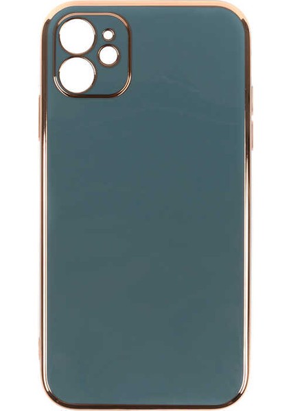 Apple iPhone 11 Kılıf Gold Köşeli Renkli Lüx Kapak