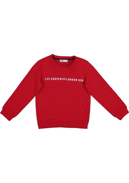 Steward Erkek Çocuk Bisiklet Yaka Sweatshirt Kırmızı