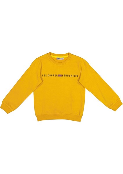 Lee Cooper Steward Erkek Çocuk Bisiklet Yaka Sweatshirt Hardal