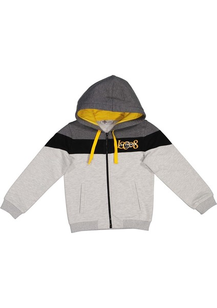 Victor Erkek Çocuk Kapüşonlu Sweatshirt Gri Melanj