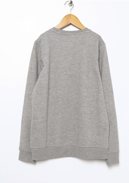Düz Erkek Çocuk Gri Melanj Sweatshirt JEREMYKIDSK022