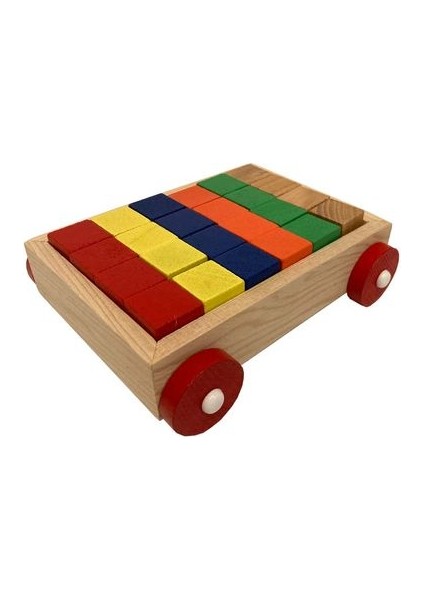 Playwood Renkli Küplerle Birlikte Eğitici Ahşap Bloklu Araba modelleri