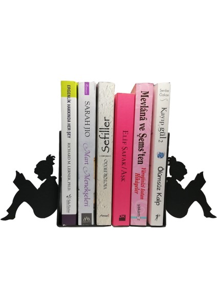 Kitap Okuyan Kız Metal Kitap Tutucu 2'li Takım modelleri