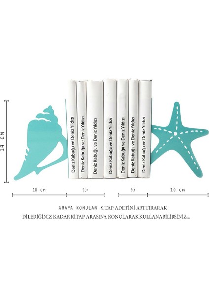 Deniz Kabuğu Metal Kitap Tutucu 2'li Takım fiyatları