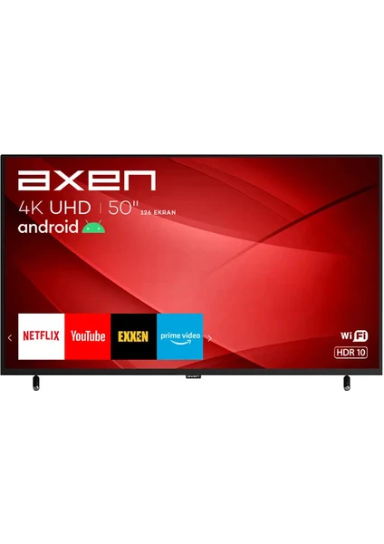 AX50FIL403 50" 127 Ekran Uydu Alıcılı 4K Ultra HD Smart LED TV