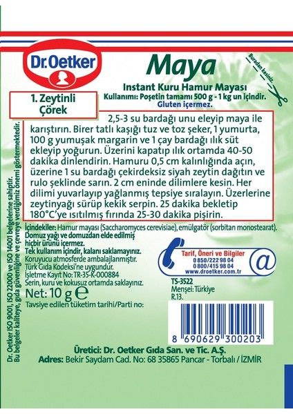 Dr.Oetker Instant Maya 3'lü 30 gr