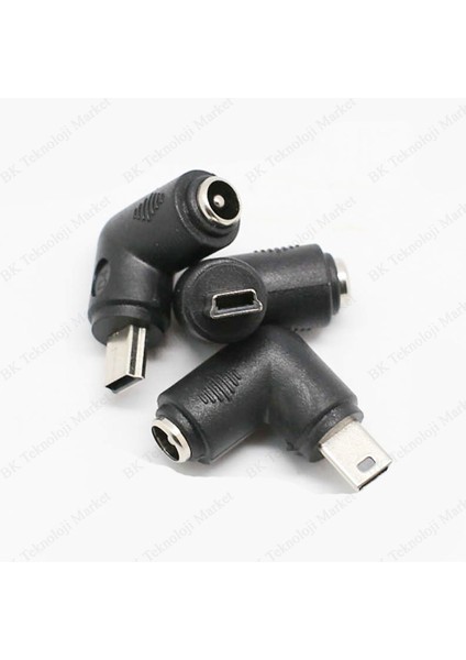 Dc Barrel Jack Mini USB Erkek Konnektör Adaptörü 5.5mm / 2.1mm