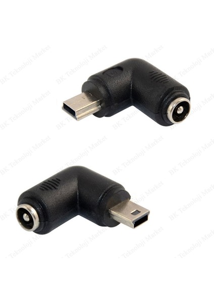 Dc Barrel Jack Mini USB Erkek Konnektör Adaptörü 5.5mm / 2.1mm