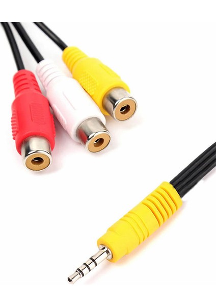 BK Teknoloji 3.5mm Mini Jack Av Erkek - 3x Rca Dişi Sesli Video Konektör