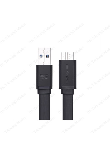 BK Teknoloji USB 3.0 Micro-B Flat Data/şarj Kablosu