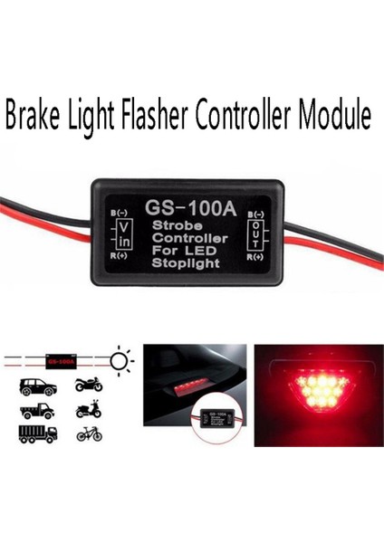 Flaş Strobe Kontrolörü Fren Işık Flaşör Modülü Araba LED Fren Stop Işık Lambası 12V Için (Yurt Dışından)