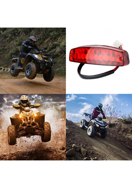 Atv 12V 3 Tel Fren Stop Lambası Lisans Arka Lambası Kırmızı Atv Off Road Motosiklet Sinyal Lambası Aksesuarları Araba Işıkları (Yurt Dışından)