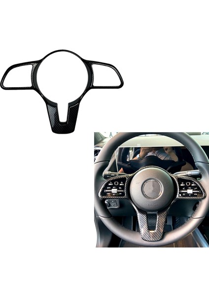 Araba Karbon Fiber Direksiyon Paneli Kapak Trim Mercedes A Bceg Cla Glb Sınıfı W177 W247 W205 W213 C118 W118 (Yurt Dışından) fırsatları