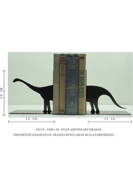 Dinozor Metal Kitap Tutucu 2'li Takım