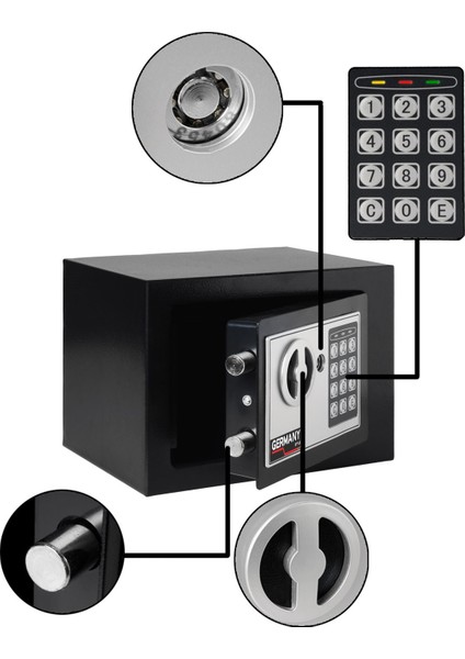 Çelik Para Kasası Oteller Için Para Kasaları 3 mm Elektronik Şifreli Para Kasası