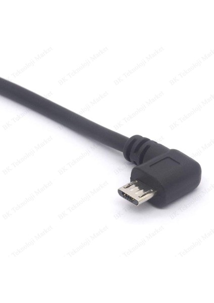 BK Teknoloji 90 Derece Açılı Micro USB Standart Usb-B Tipi Yazıcı Sabit Disk Kablosu