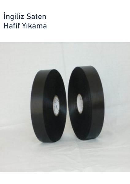 4,5cm Ingiliz Saten 5X200MT Siyah Hafif Yıkama Talimatı Etiketi