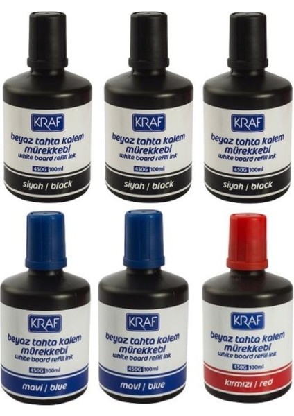 Beyaz Yazı Tahtası Mürekkebi Seti 100ML x 6 Adet