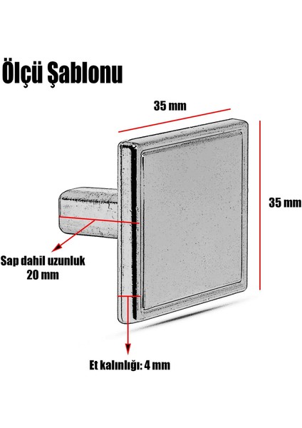 Düğme Kulp Kare Çekmece Dolap Kapak Kulpu Kulbu Metal Mat Siyah modelleri