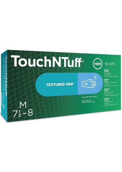 TouchNTuff® 92-670 Tek Kullanımlık Nitril İş Eldiveni (100 Adet/Kutu)