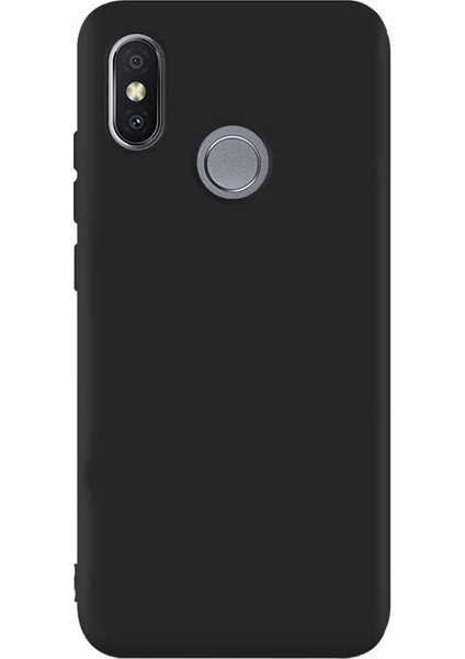 Xiaomi Redmi Note 6 Pro Kılıf Premier Lüx Silikon+Nano Glass Siyah