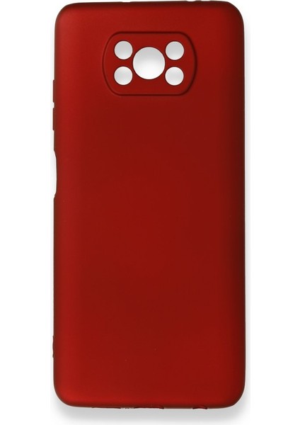 Xiaomi Pocophone X3 Kılıf Ultra Elastik Silikon Rubber Premier Bordo