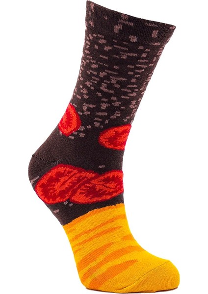 Hamburger Desenli Unisex Renkli Çorap 2 Çift