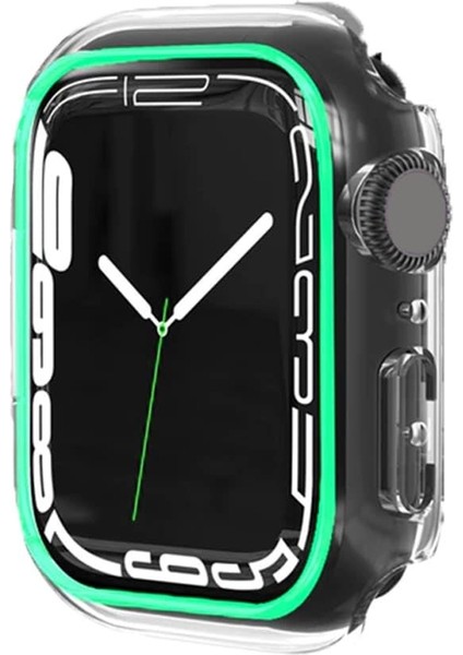 Apple Watch 41MM Fosforlu Kasa ve Ekran Koruyucu Yeşil