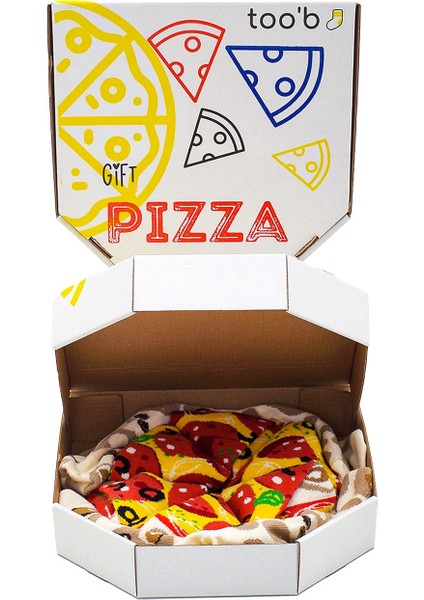 Pizza Pepperoni Desenli Renkli Unisex Çorap 4 Çift fiyatları