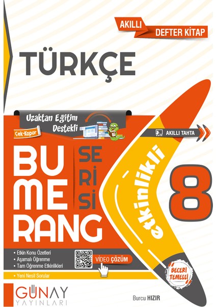 Gün&Ay Yayınları 8. Sınıf Bumerang Etkinlikli Türkçe