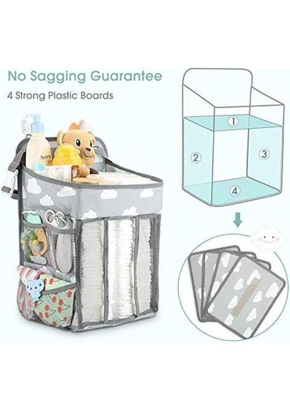 Bebek Bezi Caddy ve Asılı Organizatörler Beşik Depolama Organizatör Bebek Bezi Organizasyon Depolama Bebek Odası L9 | Katlanabilir Saklama Torbaları (Yurt Dışından) fırsatları