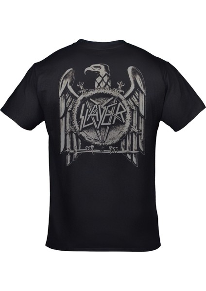 Slayer Eagle Unisex Ön Arka Baskılı Siyah Tshirt