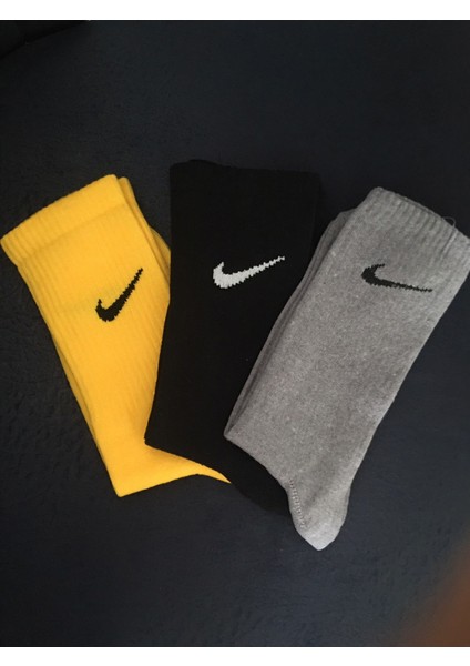 3'lü Pamuklu Tenis Boy Çorap