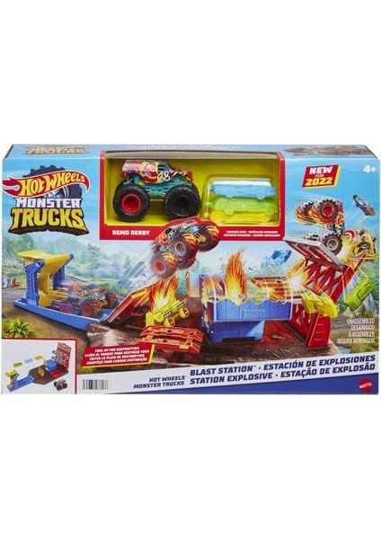 HFB12 Monster Trucks Patlama Istasyonu Oyun Seti , Hot Wheels Monster Trucks
